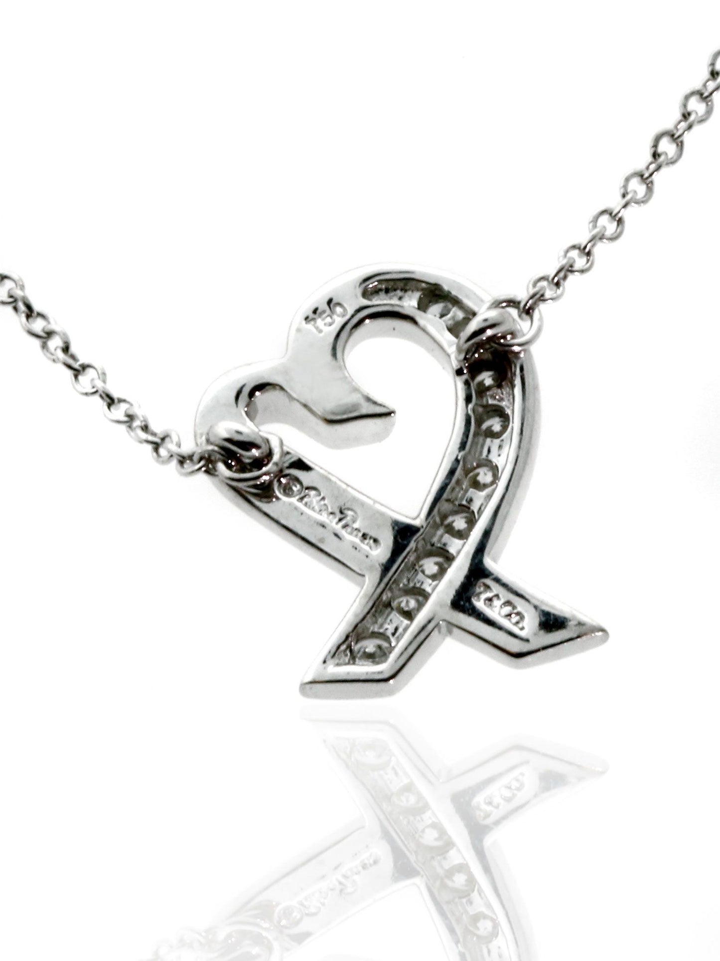 tifthtfany & Co Loving Heart Diamond Necklace 18k White Gold by Paloma Picasso