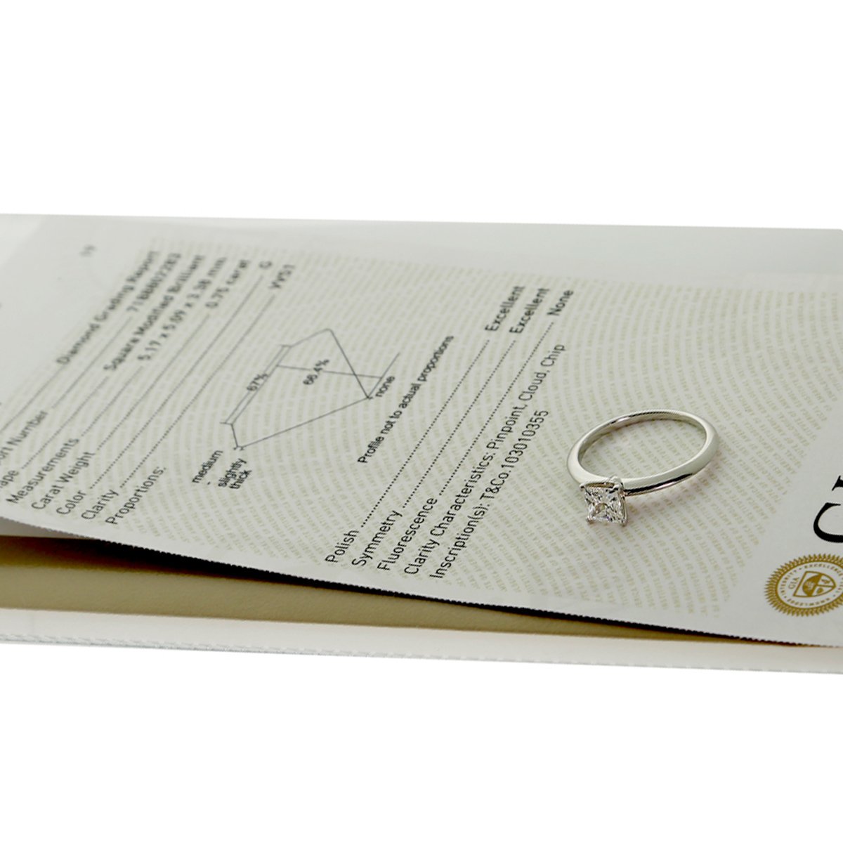 tifthtfany & Co Princess Cut Platinum Diamond Engagement Ring