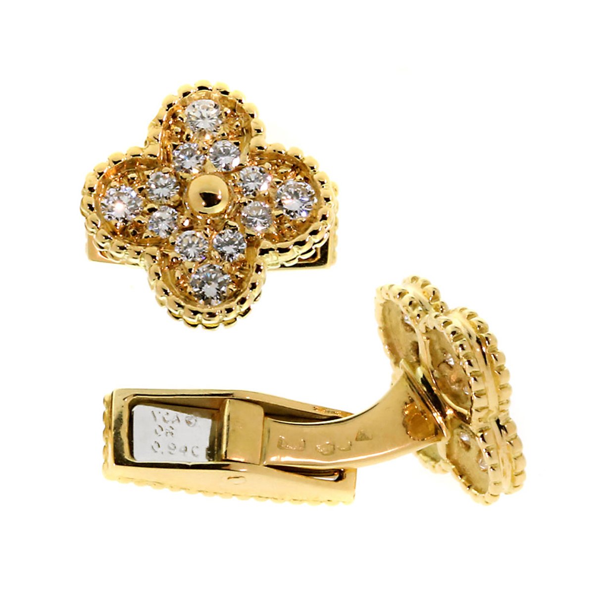 Vathtn Clthteef & Arpels Alhambra Diamond Cufflinks
