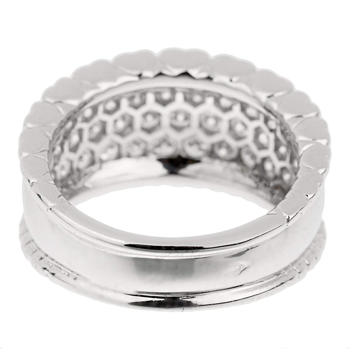 Vathtn Clthteef & Arpels Perlee Diamond White Gold Cocktail Ring Sz 6