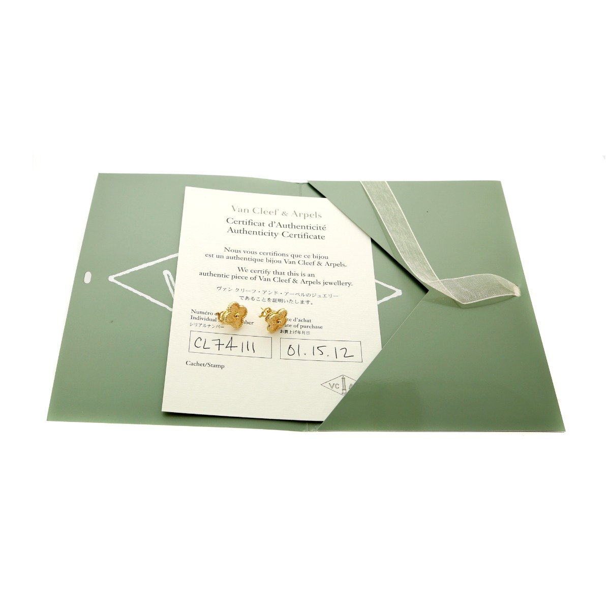 Vathtn Clthteef Arpels Vintage Alhambra Gold Earrings