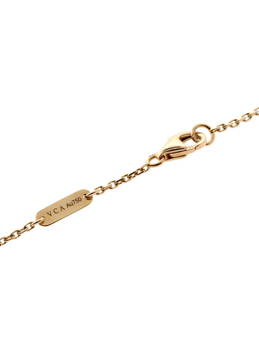 Vathtn Clthteef & Arpels Vintage Diamond Alhambra Necklace Rose Gold