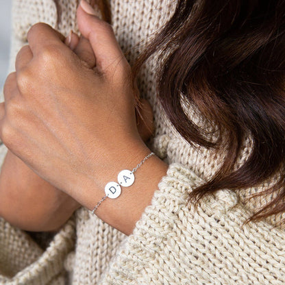 Children's Initials Bracelet for Mom 925 Silver Chain
