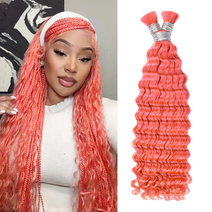 #Barbie Pink Deep Wave 100% Human Hair Braid Styles CVOHAIR