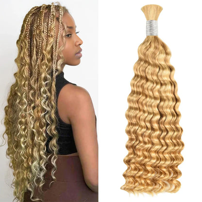 #P27/613 Deep Wave Bohemian Human Hair For Braiding CVOHAIR