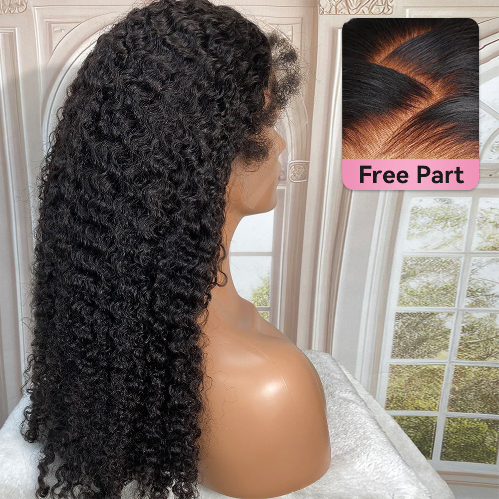 Burmese Curly 13*4 Lace Curly Bangs Wigs Free Shipping CVOHAIR