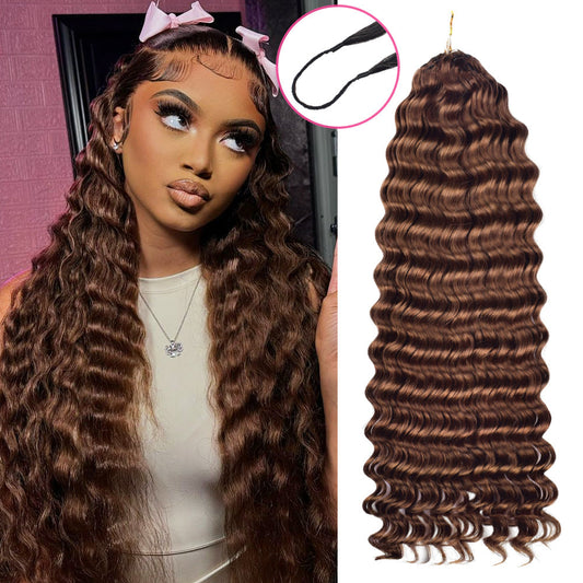 #8 Deep Wave Crochet Human Hair Extensions CVOHAIR