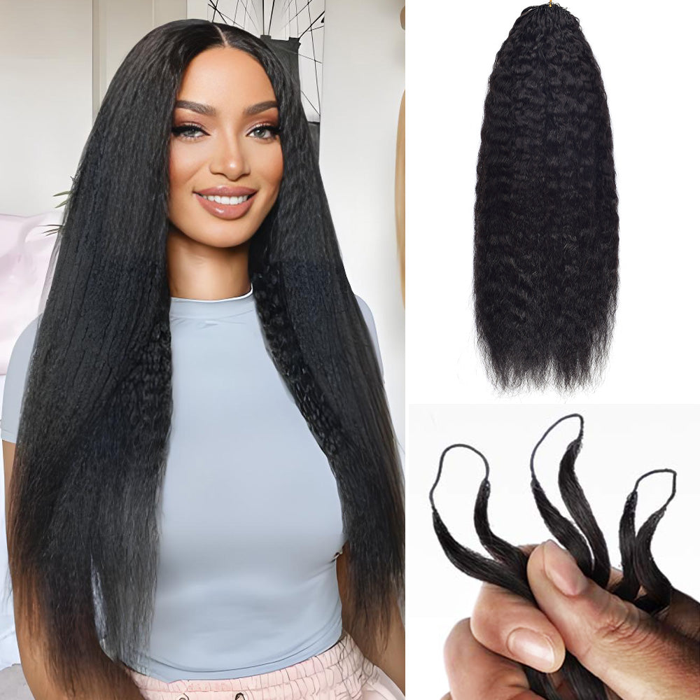 Kinky Straight Crochet 100% Human Hair Hair Extensions CVOHAIR