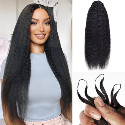 Kinky Straight Crochet 100% Human Hair Hair Extensions CVOHAIR