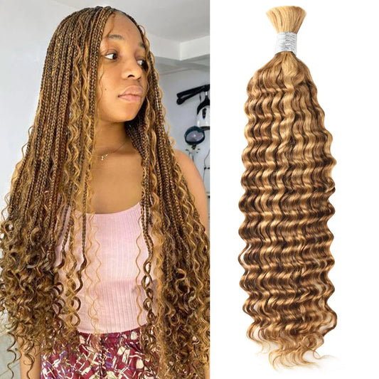 #P27/30 Deep Wave Bulk Human Hair For Braiding CVOHAIR