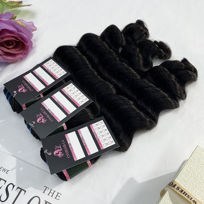 #1B Loose Deep Wave 10A Bundles Human Hair Bundles Brazilian Virgin Human Hair Weave Bundles Natural Black Color CVOHAIR