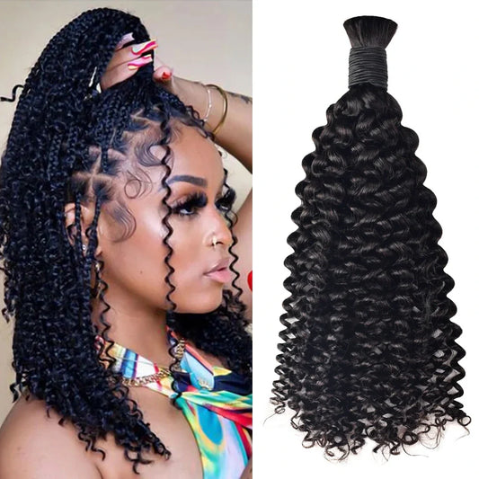 #1B Jerry Curly  Boho Braids Bulk Human Hair CVOHAIR