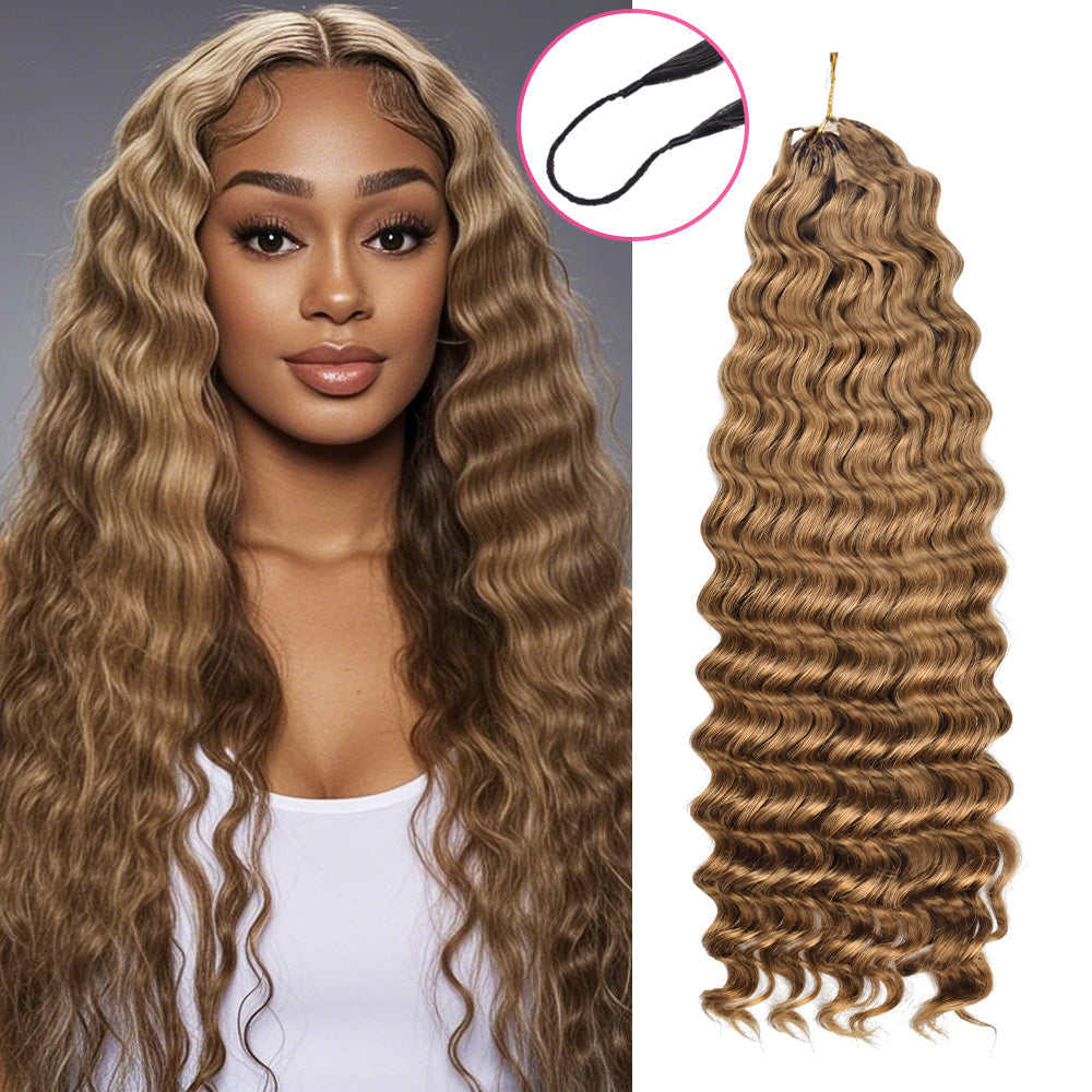 #30 Deep Wave Crochet Human Hair Extensions CVOHAIR