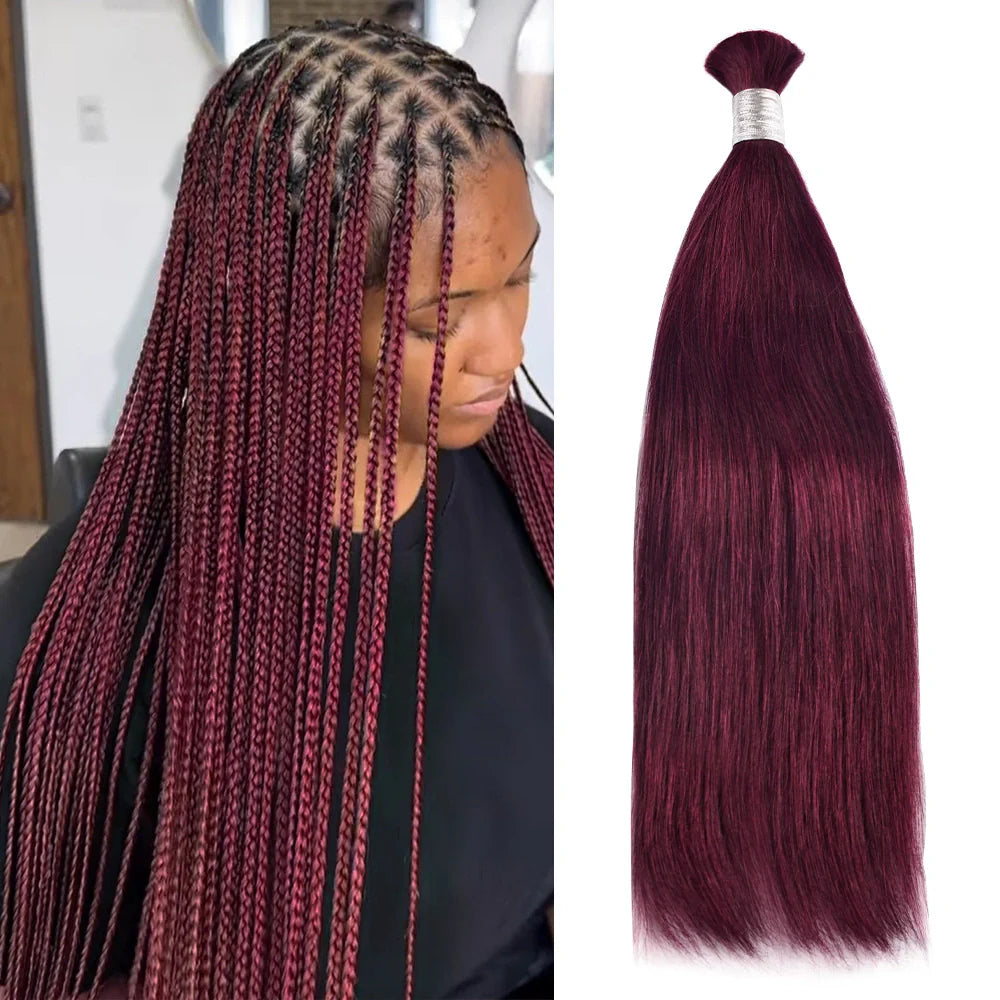 #99J Straight Boho Braids No Weft Bulk Hair for Human Hair CVOHAIR