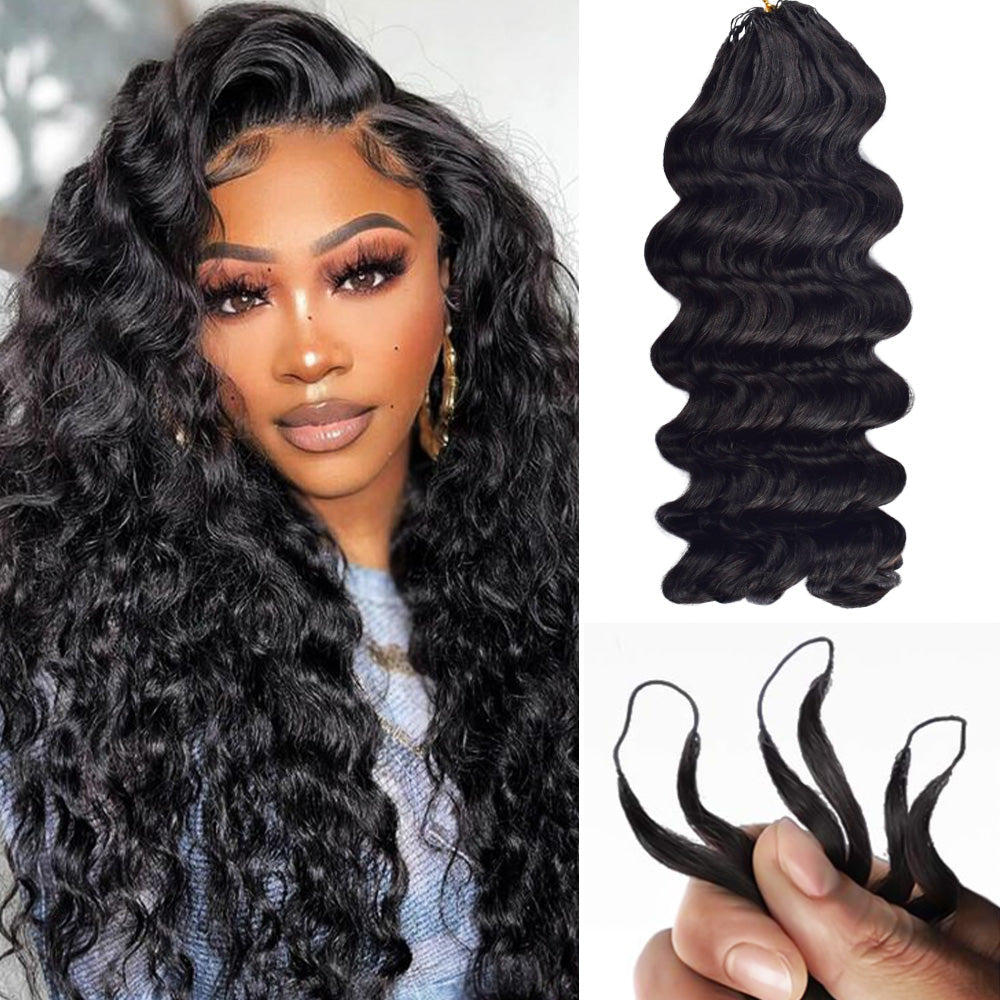 Loose Deep Wave Crochet Human Hair Extensions CVOHAIR