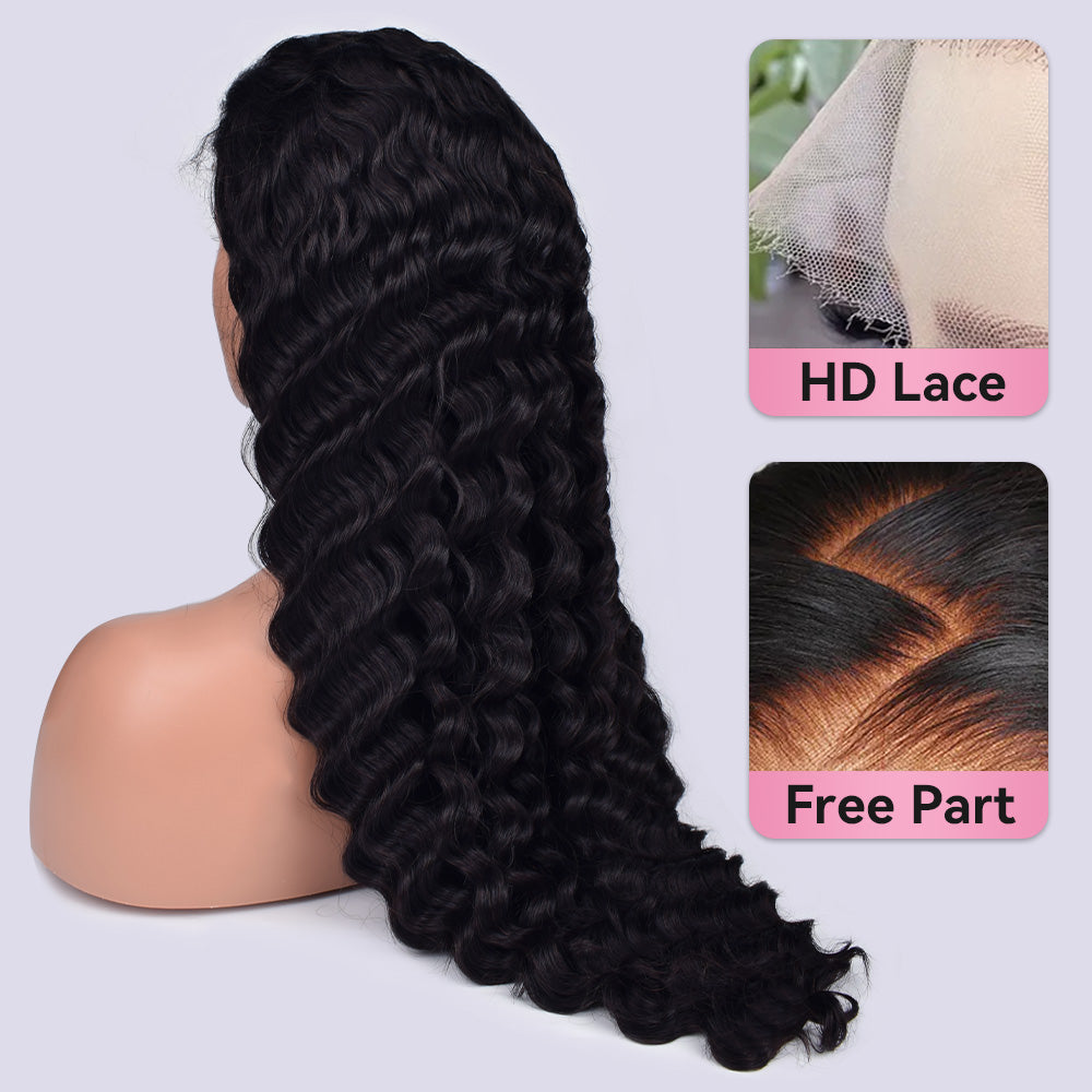 Loose Deep Wave HD Lace Frontal Wigs Human Hair 200% Density Pre Plucked With Baby Hair CVOHAIR