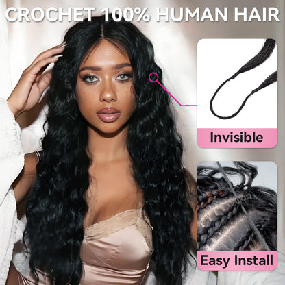 Loose Deep Wave Crochet Human Hair Extensions CVOHAIR