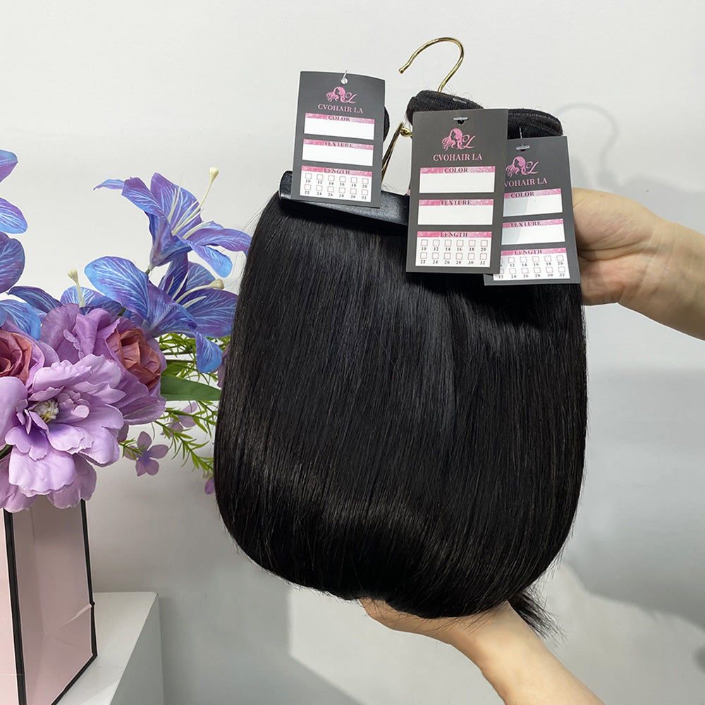 #1B Straight Hair 10A Bundles 100% Unprocessed Brazilian Virgin Human Hair Weave Bundles for Black Women CVOHAIR