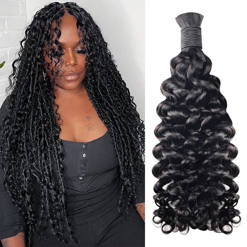 #1 Jet Black 100% Human Hair Braid Styles CVOHAIR