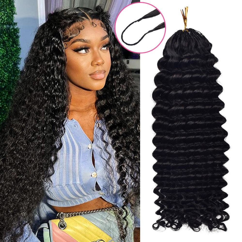 Deep Wave Crochet Human Hair Extensions CVOHAIR