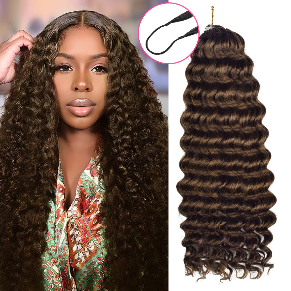 #4 Deep Wave Crochet Human Hair Extensions CVOHAIR