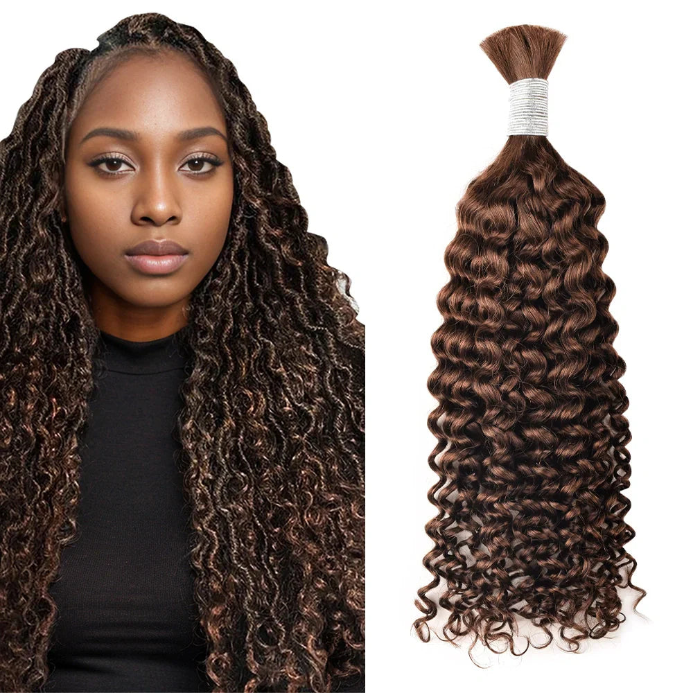 #4 Deep Curly Bohemian Human Hair For Braiding CVOHAIR