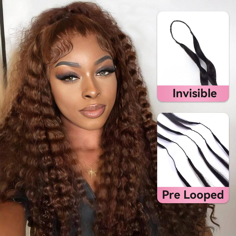 #8 Deep Wave Crochet Human Hair Extensions CVOHAIR