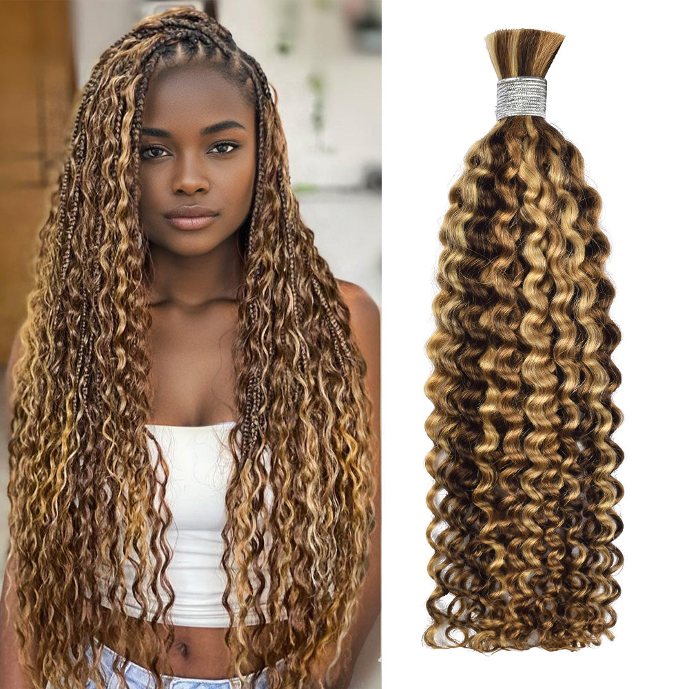 #4/27/30 100% Human Hair Braid Deep Curly Styles CVOHAIR