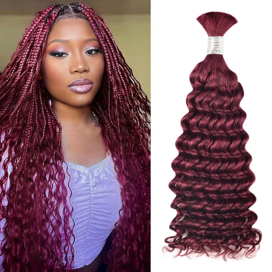 #99J Burgundy 100% Human Hair Braid Styles CVOHAIR