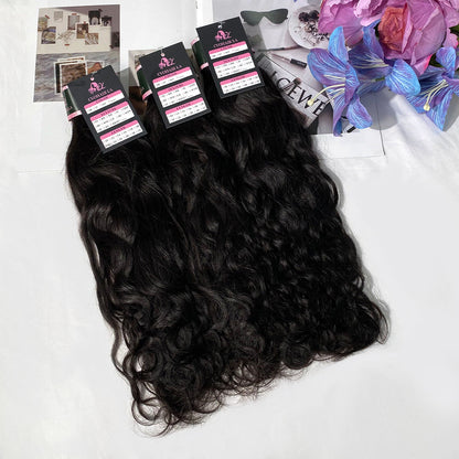 #1B Natural Wave Human Hair Bundles Brazilian Virgin Hair Bundles Weave Hair CVOHAIR