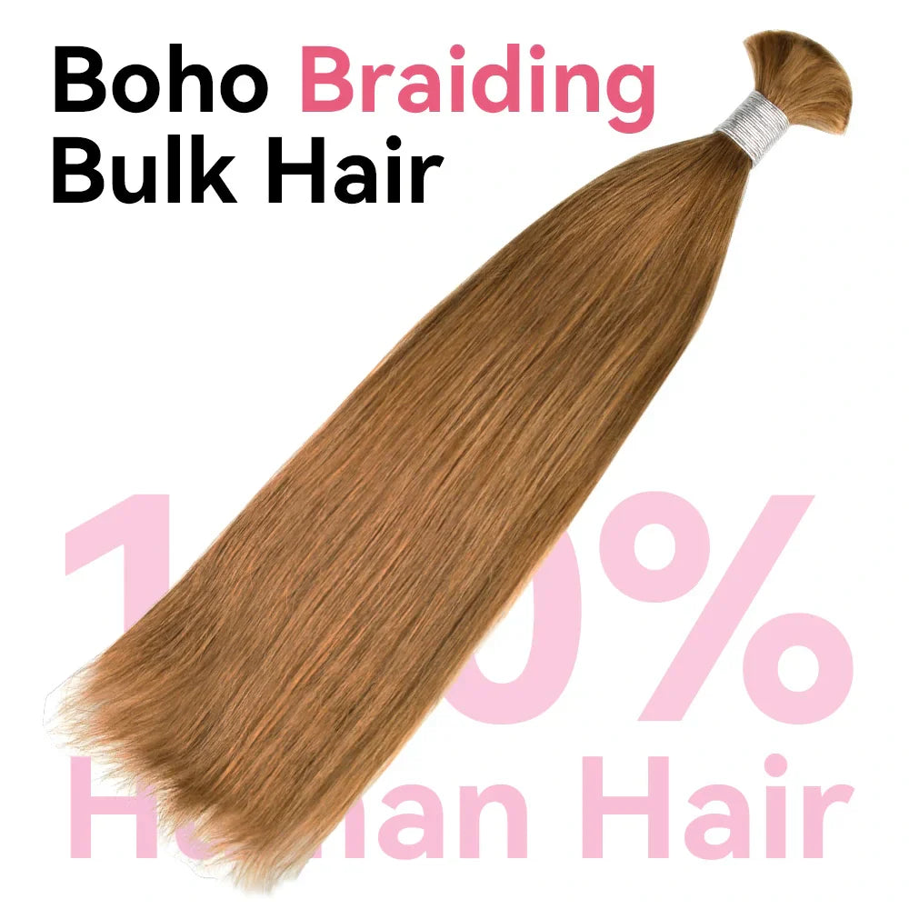 #30 Straight Boho Braids No Weft Bulk Hair For Human Hair CVOHAIR