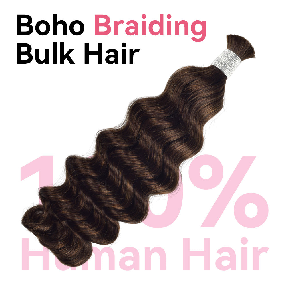 #2 Loose Deep Wave Bulk Human Hair For Braiding CVOHAIR