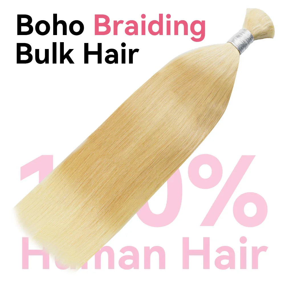 #613 Straight Boho Braids No Weft Bulk Hair for Human Hair CVOHAIR