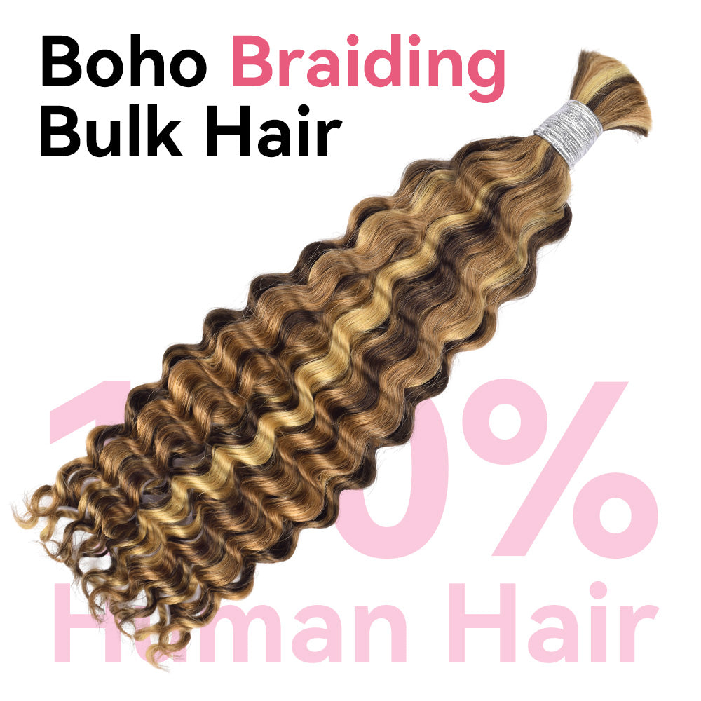 #4/27/30 100% Human Hair Braid Deep Wave Styles CVOHAIR