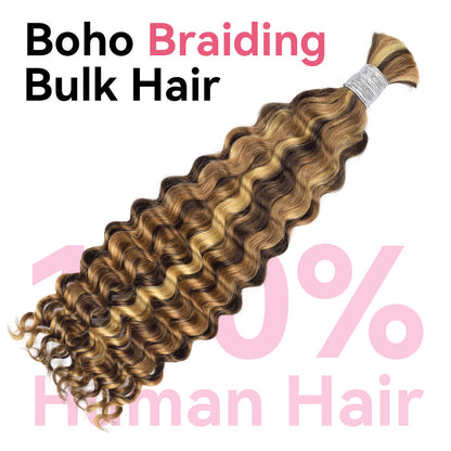 #4/27/30 100% Human Hair Braid Deep Wave Styles CVOHAIR