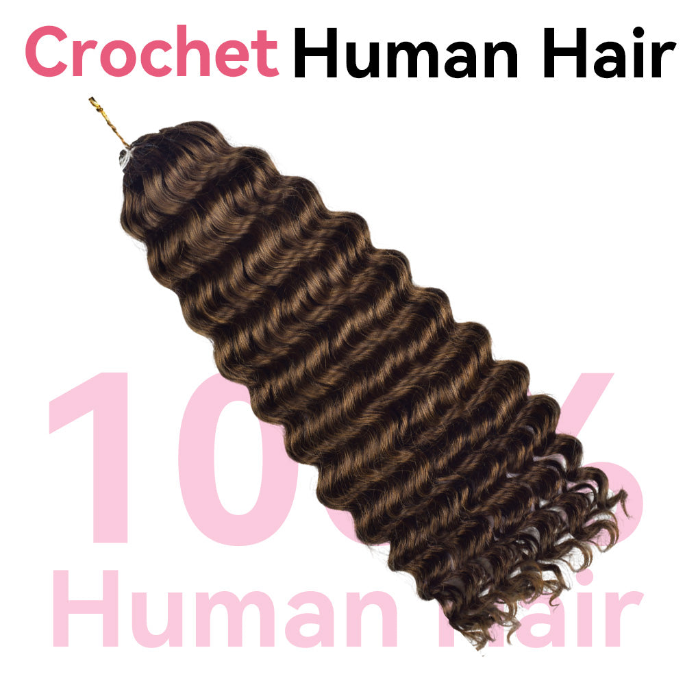 #4 Deep Wave Crochet Human Hair Extensions CVOHAIR