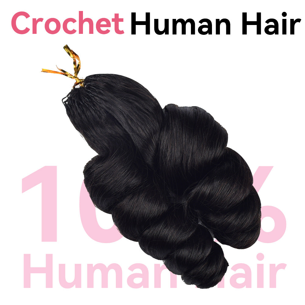Loose Wave Crochet Human Hair Extensions CVOHAIR