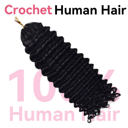 Deep Wave Crochet Human Hair Extensions CVOHAIR