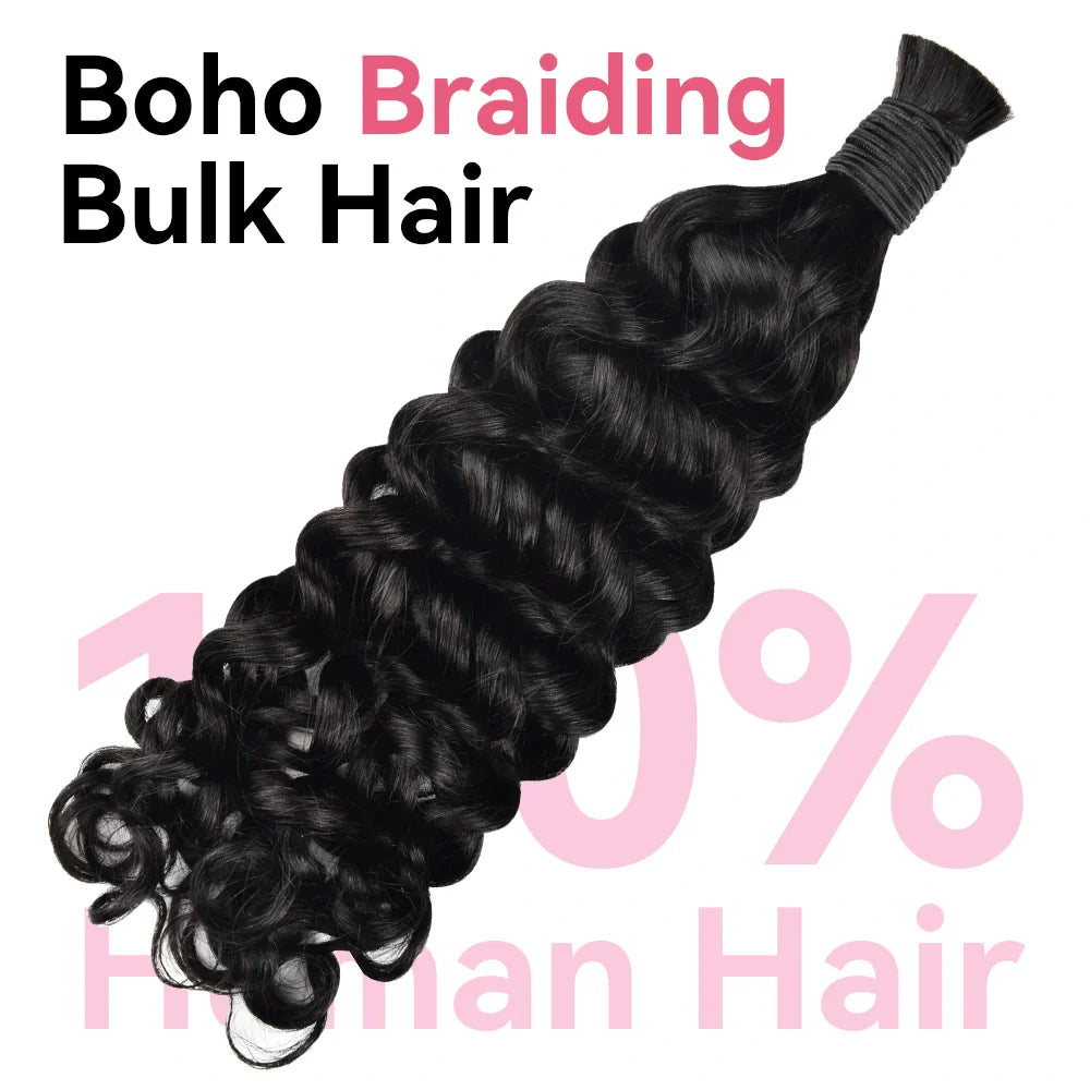 #1 Jet Black 100% Human Hair Braid Styles CVOHAIR