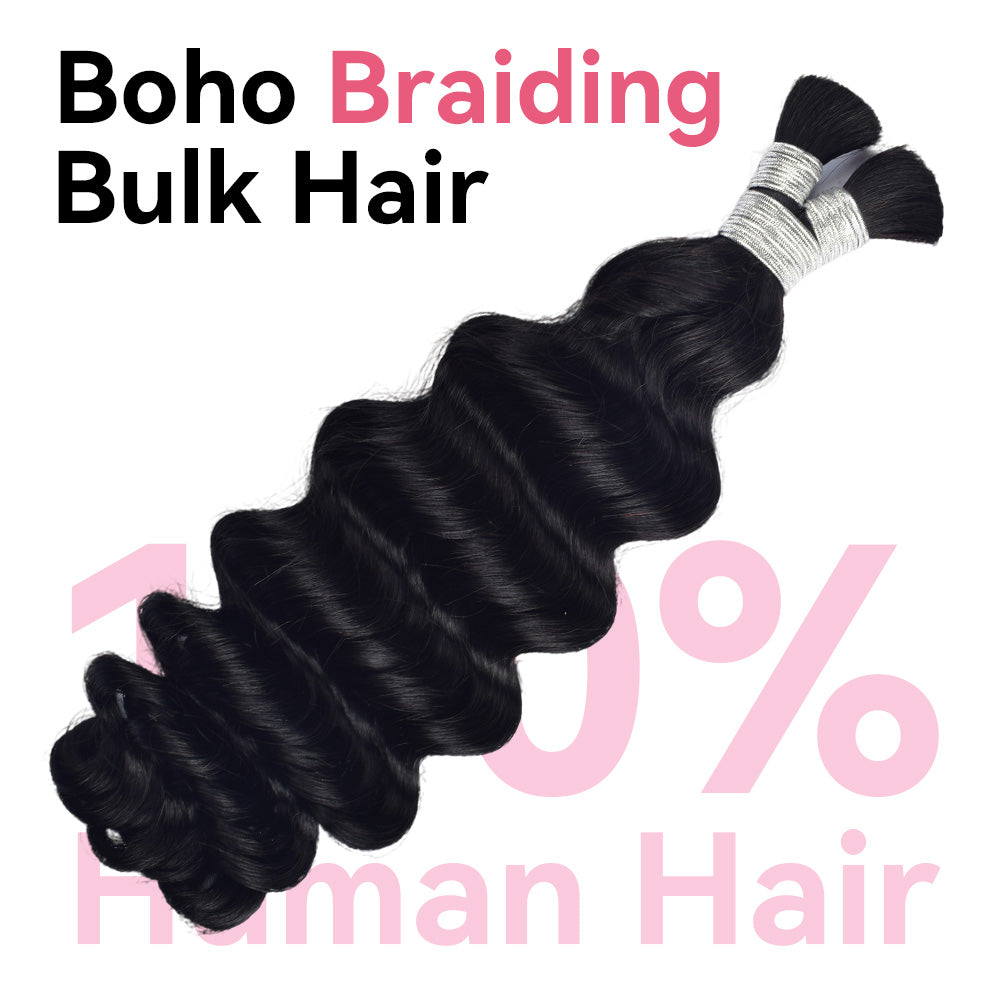 #1 Loose Deep Wave Bulk Human Hair For Braiding CVOHAIR