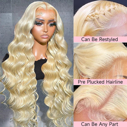 #613 Body Wave Blonde HD Lace Front Wigs Human Hair 200% Density Lace Frontal Wig Pre Plucked with Baby Hair CVOHAIR