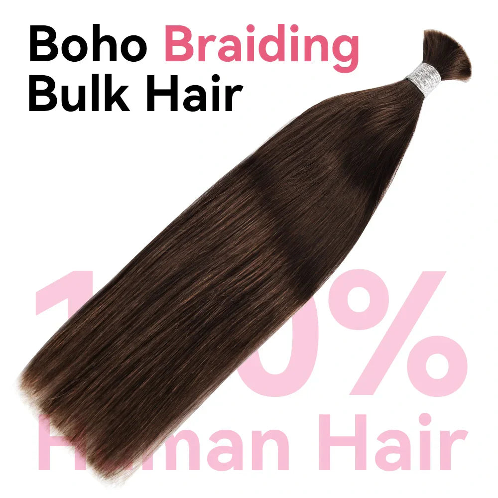 #2 Straight Boho Braids No Weft Bulk Hair for Human Hair CVOHAIR