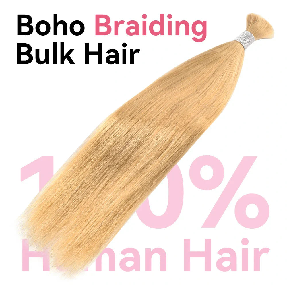 #27 Straight Boho Braids No Weft Bulk Hair for Human Hair CVOHAIR