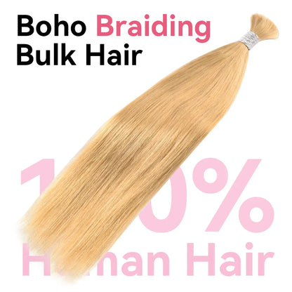 #27 Straight Boho Braids No Weft Bulk Hair for Human Hair CVOHAIR