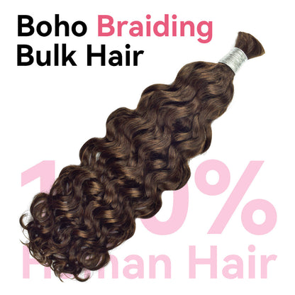 #4 Water Wave Bulk Human Hair For Boho Braids CVOHAIR