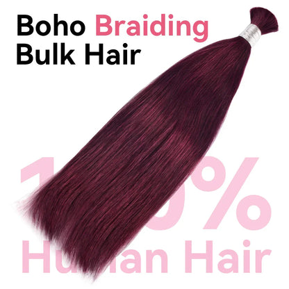 #99J Straight Boho Braids No Weft Bulk Hair for Human Hair CVOHAIR