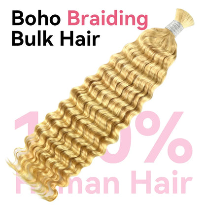 #613 Deep Wave Bulk Human Hair For Braiding CVOHAIR