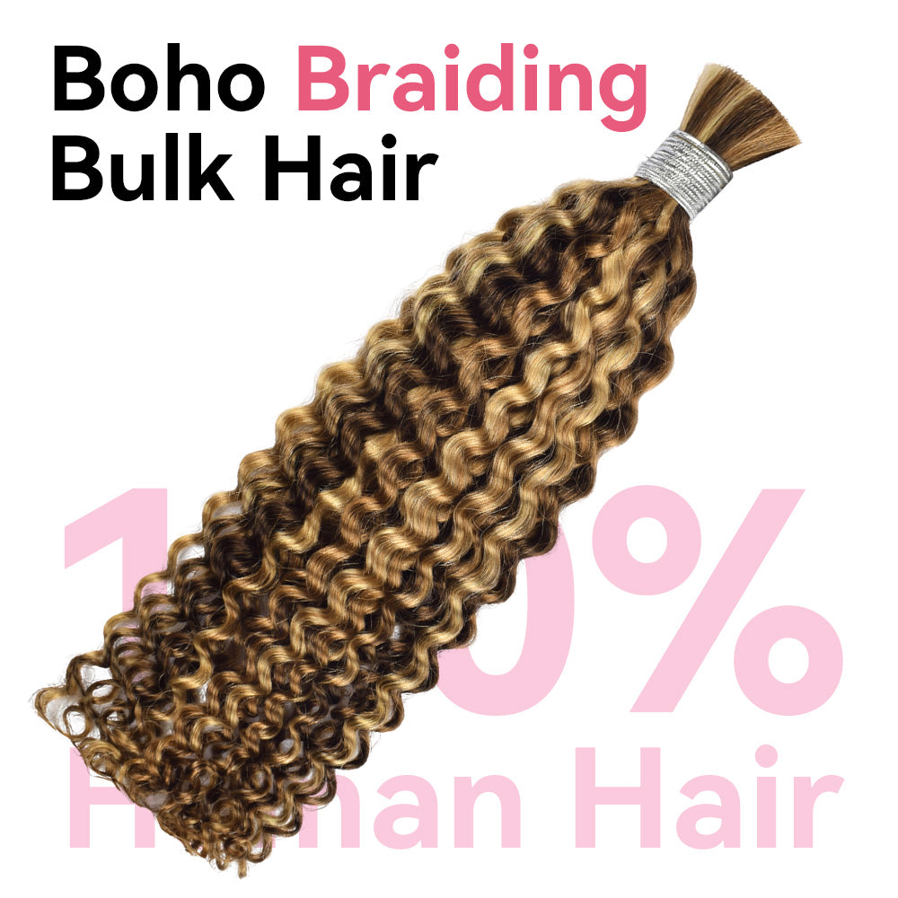 #4/27/30 100% Human Hair Braid Deep Curly Styles CVOHAIR