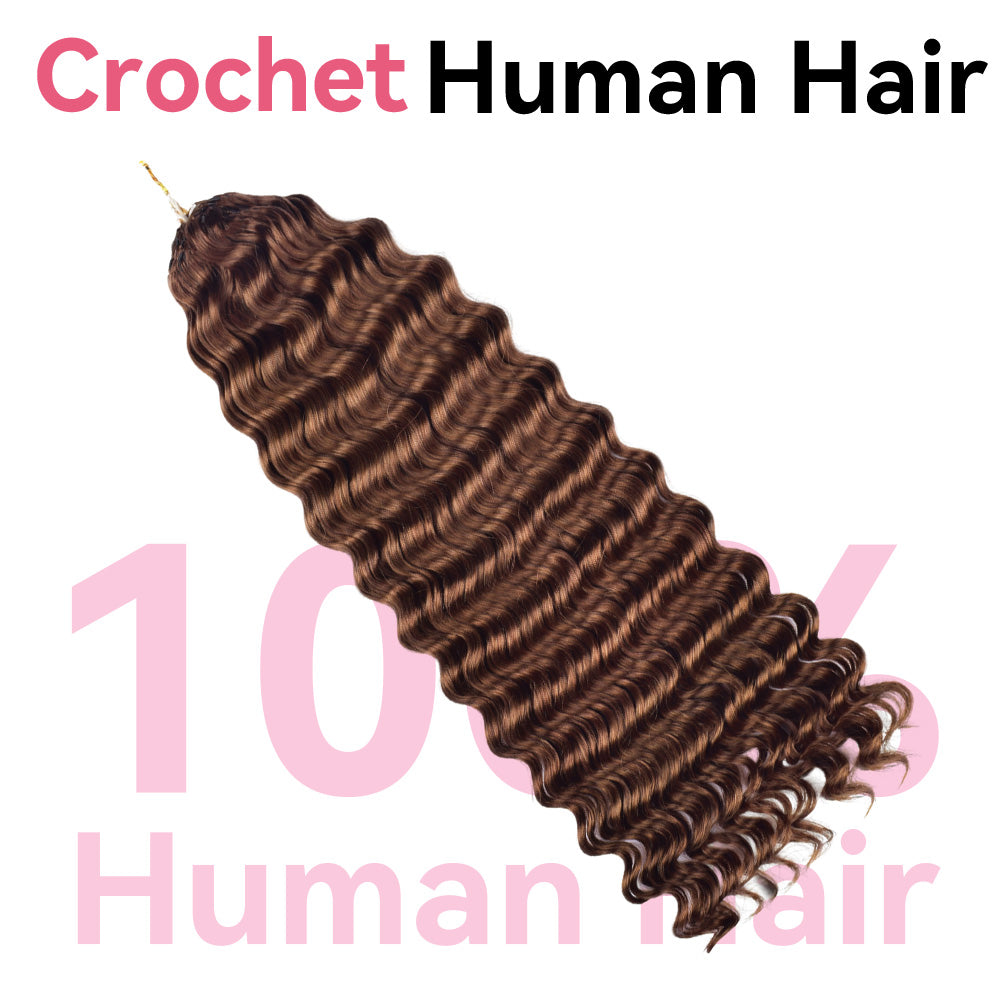 #8 Deep Wave Crochet Human Hair Extensions CVOHAIR