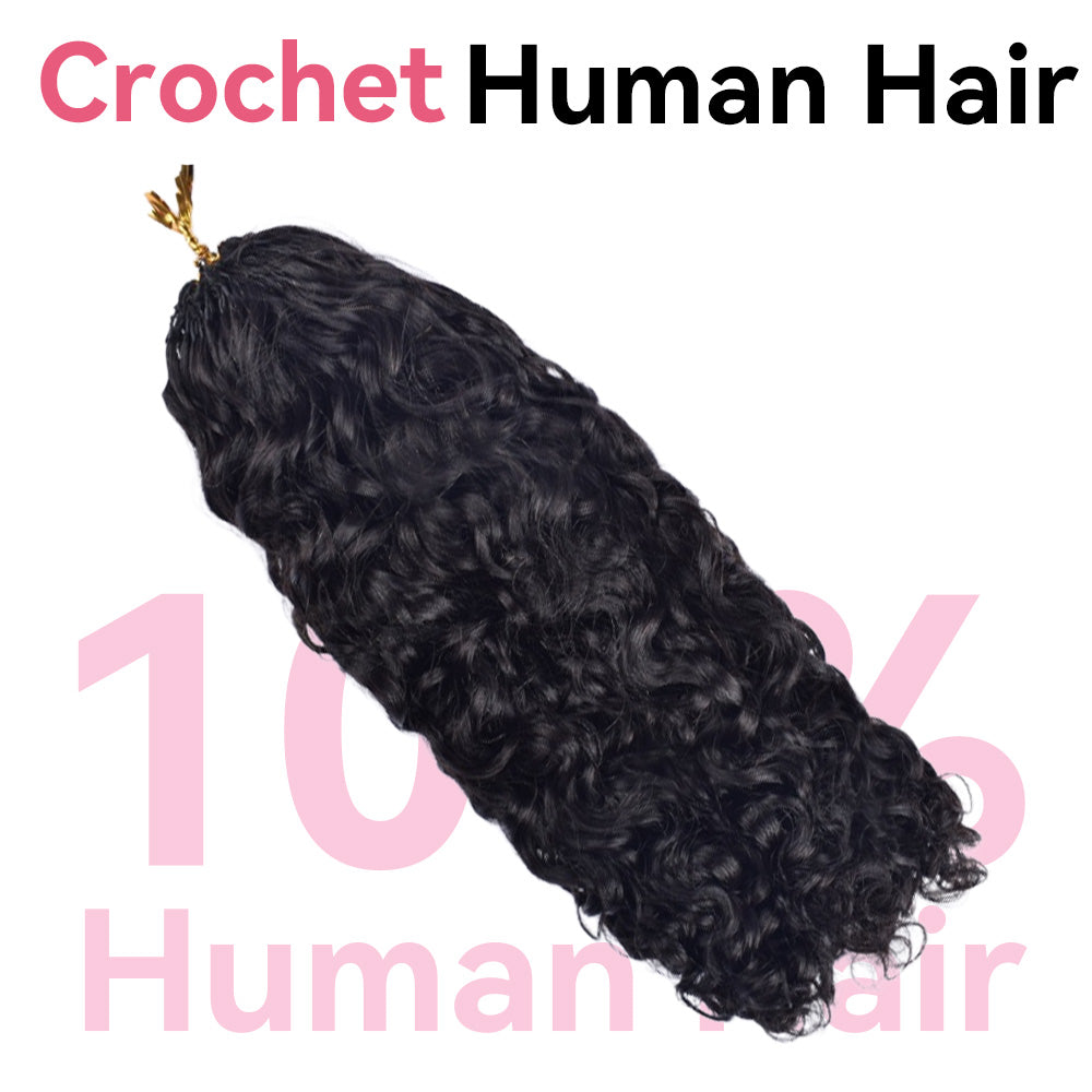 Crochet Human Hair Burmese Curly Hair Extensions CVOHAIR